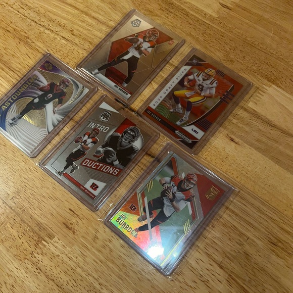 (5) 2020 Prizm Mosaic JOE BURROW Cincinnati Bengals NFL Football RC Card - LOT 5 - Picture 3 of 4